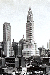 New York black and white Chrysler Buildling