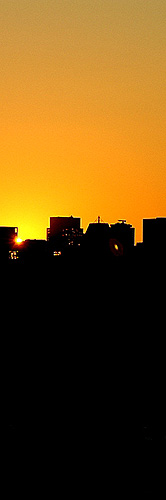 New York skyline at dusk