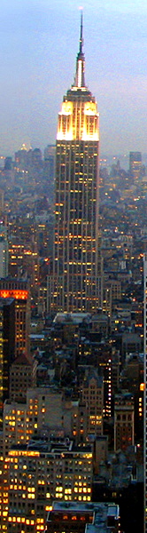 New York Manhattan skyline showing Empire State Building